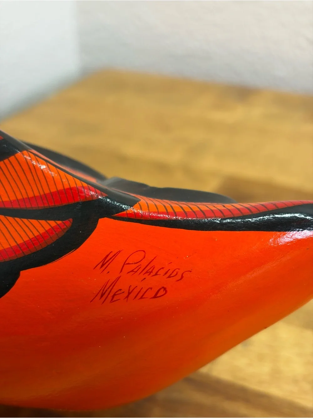 Signed M Palacios Mexico Tonala Pottery Bird Double Candle Holder Folk Art